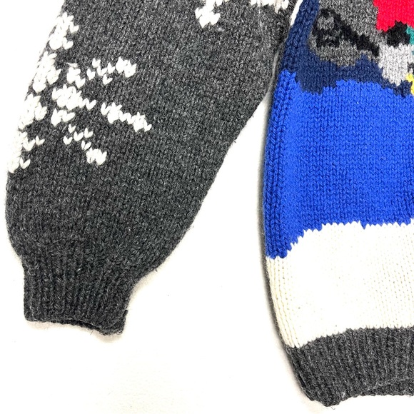 Men’s 90's Graphic Ski / Skier Wool Sweater - Sz L - Picture 3 of 7